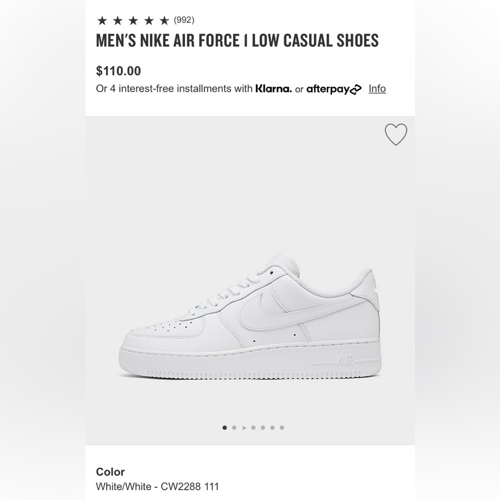 SOLD // Brand new men’s Air Force ‘07